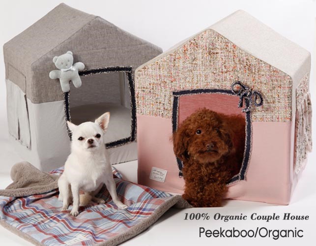 Louisdog ルイスドッグ 通販 犬用ベッド Peekaboo Organic Pink Petit ピーカブ オーガニック ピンク ハウス ベッド プチサイズ Abby Adela