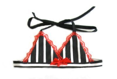 Black & White Stripe Bikini Top ブラック ホワイト ビキニ トップ