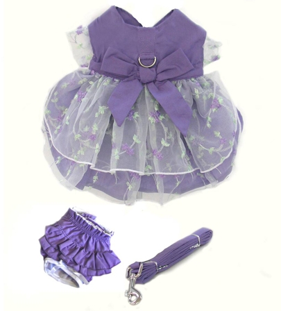Lavender Garden Party Dog Dress Set ラベンダー ガーデン パーティ ドレス セット