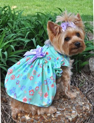Doggie Design（ドギーデザイン）Mint Green Flower Garden Dress ミント フラワー ガーデン ドレス セット