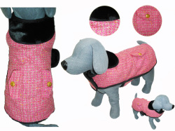 犬服　【NEW YORK DOG】（ニューヨークドッグ）Pink Boucle Coat　ピンク　14インチ