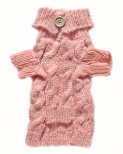 Doggie Design（ドギーデザイン）Pink Honeysuckle Cable Knit Sweater ピンク ハニーサックル アクリル モヘア セーター