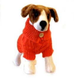 Doggie Design（ドギーデザイン）Mandarin Red Cable Knit Sweater マンダリン レッド アクリル モヘア セーター