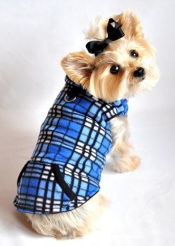 Doggie Design（ドギーデザイン）Blue Plaid Reversible Fleece Vest ブルー プレイド リバーシブル ベスト