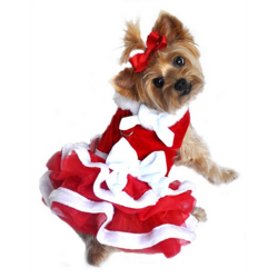 Doggie Design（ドギーデザイン）White Christmas Santa Girl Dress ホワイト クリスマス サンタ ガール ドレス