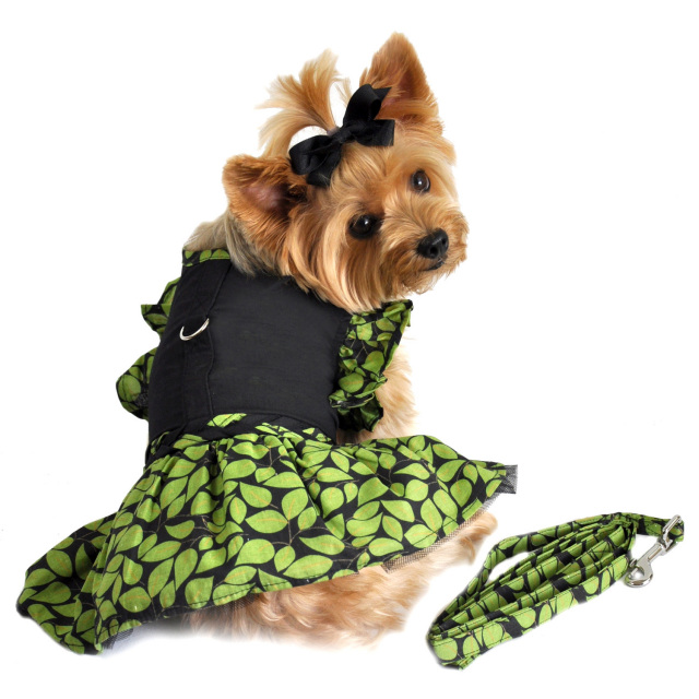 Doggie Design（ドギーデザイン）Green Leaf Garden Party Dog Dress グリーン リーフ ガーデン ドレス セット